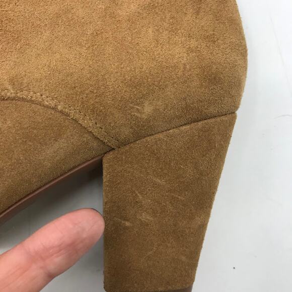 BCBGeneration Delphine Suede Booties 9 M Ankle Boots Lace Up Block Heel Brown - Picture 11 of 16